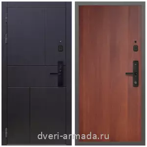 Темные входные двери, Умная входная смарт-дверь Армада Оникс МДФ 10 мм Kaadas S500 / МДФ 6 мм ПЭ Итальянский орех