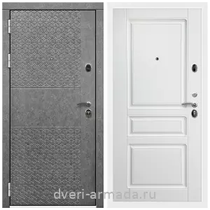 Левые входные двери, Дверь входная Армада Престиж Белая шагрень МДФ 16 мм Штукатурка графит ФЛС - 502 / ФЛ-243 Ясень белый