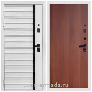 Двери МДФ для квартиры, Дверь входная Армада Каскад WHITE МДФ 10 мм / МДФ 6 мм ПЭ Итальянский орех