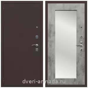 Входные двери с зеркалом и теплоизоляцией, Дверь входная Армада Комфорт Антик медь / ФЛЗ-пастораль Бетон темный