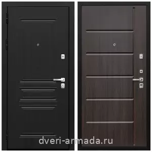 Черные входные двери, Металлическая дверь входная одностворчатая Армада Экстра МДФ 10 мм ФЛ-243 Черная шагрень / МДФ 10 мм ФЛ-102 Эковенге