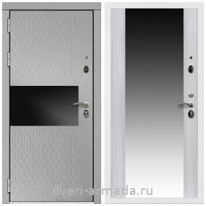 Белые двери с зеркалом, Дверь входная элитная Армада Престиж Белая шагрень МДФ 16 мм Милк рикамо софт / МДФ 16 мм СБ-16 Сандал