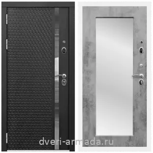 Входные двери с зеркалом и теплоизоляцией, Дверь входная Армада Престиж Белая шагрень МДФ 16 мм ФЛН - 501 / МДФ 16 мм ФЛЗ-Пастораль, Бетон темный