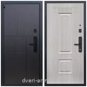 Темные входные двери, Дверь входная Армада Бастион МДФ 16 мм Kaadas S500 / МДФ 6 мм ФЛ-2 Дуб белёный