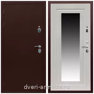 Белые двери с зеркалом, Дверь входная Армада Люкс Антик медь / ФЛЗ-120 Дуб беленый красивая с замками