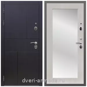 Белые двери с зеркалом, Дверь входная Армада Оникс МДФ 10 мм / МДФ 16 мм ФЛЗ-Пастораль, Дуб белёный