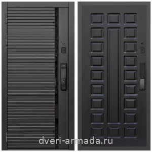 Правые входные двери, Умная входная смарт-дверь Армада Каскад BLACK МДФ 10 мм Kaadas K9 / МДФ 16 мм ФЛ-183 Венге