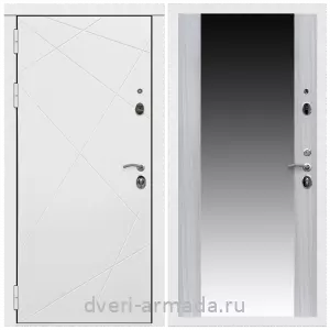 Белые двери с зеркалом, Дверь входная Армада Престиж Белая шагрень Престиж Лофт ФЛ-291 / МДФ 16 мм СБ-16 Сандал