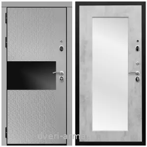 Белые двери с зеркалом, Дверь входная Армада Престиж Черная шагрень МДФ 16 мм Милк рикамо софт / МДФ 16 мм ФЛЗ-пастораль, Бетон светлый