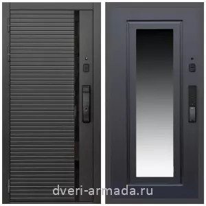 Входные двери лофт, Умная входная смарт-дверь Армада Каскад BLACK МДФ 10 мм Kaadas K9 / МДФ 16 мм ФЛЗ-120 Венге