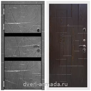 Черные входные двери, Металлическая дверь входная Армада Престиж Белая шагрень МДФ 16 мм Торос графит / МДФ 16 мм ФЛ-57 Дуб шоколад