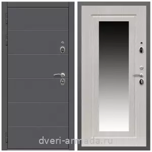 Белые двери с зеркалом, Дверь входная Армада Роуд МДФ 10 мм / МДФ 16 мм ФЛЗ-120 Дуб белёный