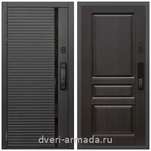 Правые входные двери, Умная входная смарт-дверь Армада Каскад BLACK МДФ 10 мм Kaadas K9 / МДФ 16 мм ФЛ-243 Венге