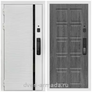Правые входные двери, Умная входная смарт-дверь Армада Каскад WHITE МДФ 10 мм Kaadas K9 / МДФ 10 мм ФЛ-38 Дуб Филадельфия графит