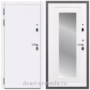 Белые двери с зеркалом, Дверь входная Армада Кварц МДФ 10 мм / МДФ 16 мм ФЛЗ-120 Ясень белый