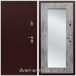 Белые двери с зеркалом, Дверь входная Армада Люкс Антик медь / ФЛЗ пастораль Бетон темный
