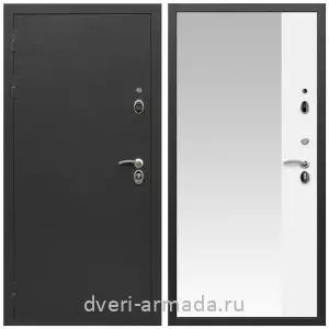 Черные входные двери, Металлическая дверь входная Армада Престиж Черный шелк / МДФ 16 мм ФЛЗ Панорама-1 Белый матовый