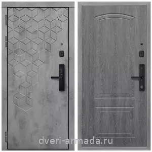 Темные входные двери, Дверь входная Армада Квадро МДФ 16 мм Kaadas S500 / МДФ 6 мм ФЛ-138 Дуб Филадельфия графит