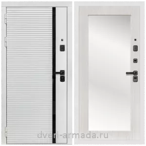 Входные двери с зеркалом и теплоизоляцией, Дверь входная Армада Каскад WHITE МДФ 10 мм / МДФ 16 мм ФЛЗ-Пастораль, Дуб белёный