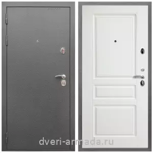 Темные входные двери, Дверь входная Армада Оптима Антик серебро / МДФ 16 мм ФЛ-243 Белый матовый