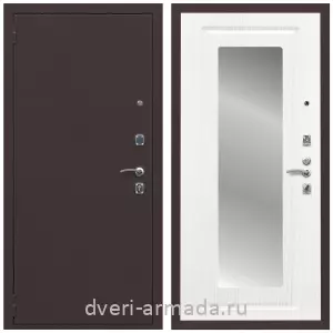 Входные двери с зеркалом и теплоизоляцией, Дверь входная Армада Комфорт Антик медь / ФЛЗ-120 Ясень белый