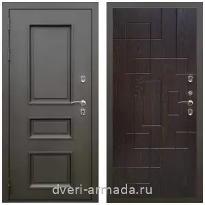 Толстые входные двери, Дверь входная уличная в дом Армада Фаренгейт / МДФ 16 мм ФЛ-57 Дуб шоколад для загородного дома