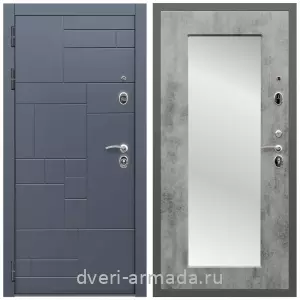 С зеркалом, Дверь входная Армада Аккорд МДФ 10 мм / ФЛЗ-Пастораль, Бетон темный