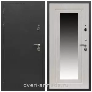 Входные двери с зеркалом и теплоизоляцией, Дверь входная Армада Престиж Черный шелк / МДФ 16 мм ФЛЗ-120 Дуб беленый