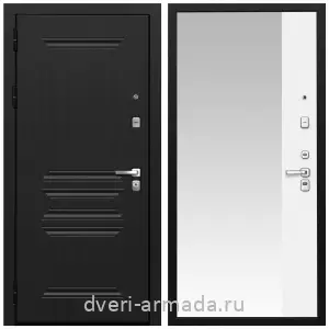 Черные входные двери, Металлическая дверь входная Армада Экстра МДФ 10 мм ФЛ-243 Черная шагрень / МДФ 16 мм ФЛЗ Панорама-1 Белый матовый