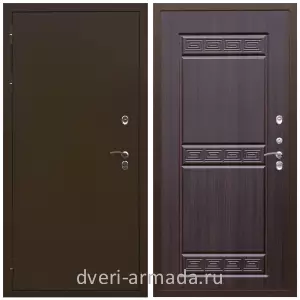 Коричневые входные двери, Металлическая коричневая дверь входная стальная уличная в квартиру Армада Термо Молоток коричневый/ ФЛ-242 Эковенге с панелями МДФ трехконтурная