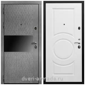 Черные входные двери, Металлическая дверь входная Армада Престиж Черная шагрень МДФ 16 мм Штукатурка графит / МДФ 16 мм МС-100 Белый матовый