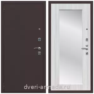 Белые двери с зеркалом, Дверь входная Армада Комфорт Антик медь / ФЛЗ-пастораль Сандал белый