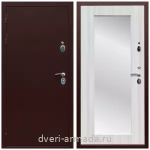 Белые двери с зеркалом, Дверь входная Армада Люкс Антик медь / ФЛЗ пастораль Сандал белый с хорошей шумоизоляцией