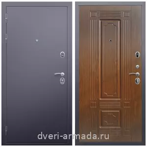 Темные входные двери, Дверь входная Армада Люкс Антик серебро / ФЛ-2 Морёная береза из металла в кирпичный дом с порошковой окраской