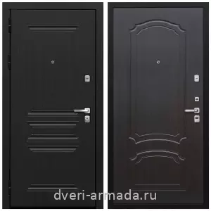 Толстые входные двери, Дверь входная надежная Армада Экстра ФЛ-243 Черная шагрень / ФЛ-140 Венге с зеркалом