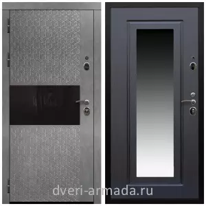 Темные входные двери, Дверь входная Армада Престиж Черная шагрень МДФ 16 мм Штукатурка графит / МДФ 16 мм ФЛЗ-120 Венге