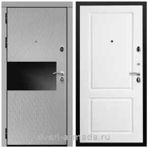 Входные двери Верона, Дверь входная Армада Престиж Черная шагрень МДФ 16 мм Милк рикамо софт / МДФ 16 мм ФЛ-117 Белый матовый