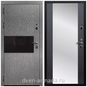 Белые двери с зеркалом, Дверь входная Армада Престиж Черная шагрень МДФ 16 мм Штукатурка графит / МДФ 16 мм СБ-16 Венге