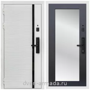 Входные двери с зеркалом и теплоизоляцией, Умная входная смарт-дверь Армада Каскад WHITE МДФ 10 мм Kaadas S500 / МДФ 16 мм ФЛЗ-Пастораль, Венге