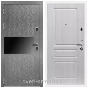 Двери со склада, Дверь входная Армада Престиж Белая шагрень МДФ 16 мм Штукатурка графит / ФЛ-243 Дуб беленый