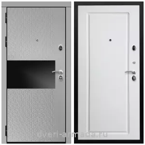 Входные двери 2050 мм, Дверь входная Армада Престиж Черная шагрень МДФ 16 мм Милк рикамо софт / ФЛ-119 Белый матовый