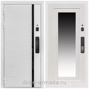 Входные двери Верона, Умная входная смарт-дверь Армада Каскад WHITE МДФ 10 мм Kaadas K9 / МДФ 16 мм ФЛЗ-120 Дуб белёный
