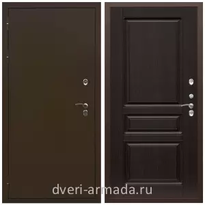 Коричневые входные двери, Металлическая коричневая дверь входная стальная уличная в дом Армада Термо Молоток коричневый/ ФЛ-243 Венге утепленная минватой