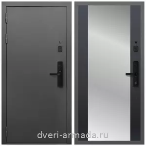 Белые двери с зеркалом, Умная входная смарт-дверь Армада Гарант Kaadas S500/ МДФ 16 мм СБ-16 Венге