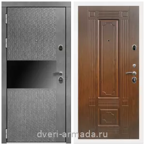 Черные входные двери, Металлическая дверь входная Армада Престиж Белая шагрень МДФ 16 мм Штукатурка графит / ФЛ-2 Мореная береза