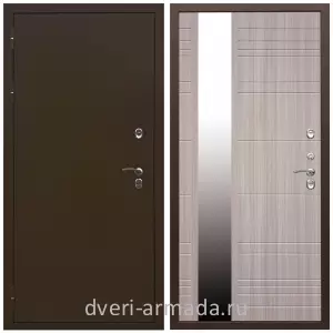 Белые двери с зеркалом, Дверь входная уличная в дом Армада Термо Молоток коричневый/ МДФ 16 мм ФЛЗ-Сити Сандал белый