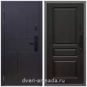 Темные входные двери, Умная входная смарт-дверь Армада Оникс МДФ 10 мм Kaadas S500 / МДФ 16 мм ФЛ-243 Венге