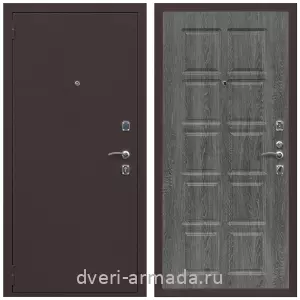 Входные двери с внутренней отделкой панелями МДФ, Дверь входная Армада Комфорт Антик медь / ФЛ-38 Дуб Филадельфия графит