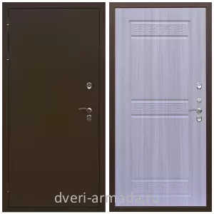 Коричневые входные двери, Металлическая коричневая дверь входная в деревянный дом Армада Термо Молоток коричневый/ ФЛ-242 Сандал белый недорого простая в тамбур