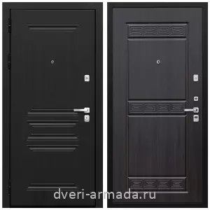 Двери МДФ для квартиры, Дверь входная Армада Экстра МДФ 10 мм ФЛ-243 Черная шагрень / МДФ 10 мм ФЛ-242 Эковенге с хорошей шумоизоляцией